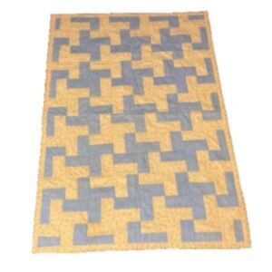 Handmade Baby Throw Blanket Quilt Stars and Cross Denim Design 30 x 44 inches